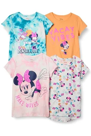 Amazon Disney | Marvel | Star Wars | Frozen | Princess Mädchen Kurzärmelige T-Shirts, 4er-Pack, , 5 Jahre