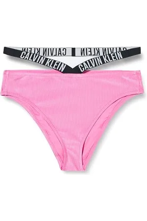 Calvin Klein Calvin Klein Damen Bikinihose High Leg Gerippt, Rosa (Bold Pink), XL