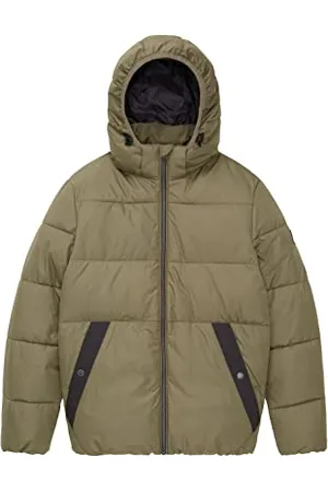 TOM TAILOR Jungen Kinder Winterjacke mit Kapuze 1033348, Grün, 128