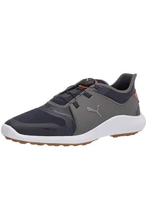 PUMA Herren Ignite Fasten8 Disc Golfschuh, Navy Blazer Silver Silent Shade, 39 EU
