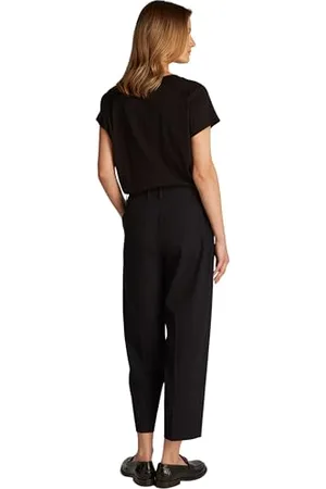 Tommy Hilfiger Damen Stoffhose Stretch Tapered Knöchelfrei, Schwarz (Black), 42