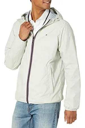 Tommy Hilfiger Herren Active Rain Slicker Jacke mit dreifarbigem Reißverschluss Regenjacke, Ice, M