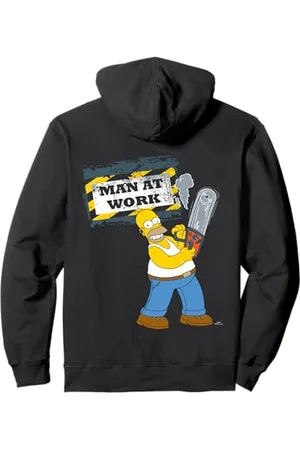 The Simpsons Homer Graphic Man Work Handyman Humor Caution Pullover Hoodie