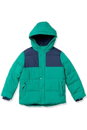 Amazon Jungen Schwere Pufferjacke mit Kapuze, , 10 Jahre