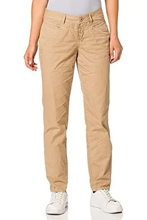 Taifun Damen 7/8 Chino mit Knopfleiste Hose Freizeit verkürzt unifarben 7/8 Länge 34