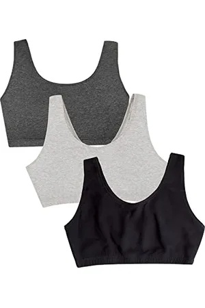 Fruit Of The Loom Damen Cotton Tank Bra for Women-Ultimate Comfort & Breathable Fit Sport-BH, Undurchsichtige, , 100 Größen (3er Pack)