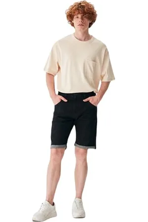 LTB Herren Jeansshorts Darwin - Shorts Herren Niedrige Taille, Bermudashorts mit Reißverschluss in Schwarz - Größe XXL