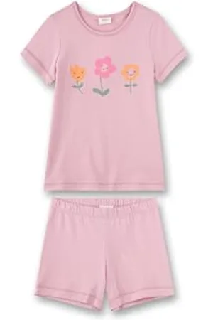 QS by s.Oliver Mädchen Schlafanzug kurz Rosa | Hochwertiger und bequemer Schlafanzug aus Baumwolle für Mädchen. Kurzarm Schlafanzug mit Blumenmotiv |Pyjamaset für Mädchen