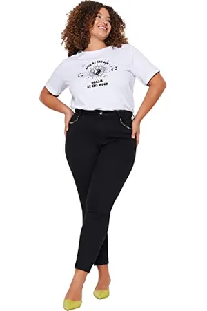 Trendyol Damen Women High Waist Skinny Fit Plus Size Jeans Hose, , 42 Größen
