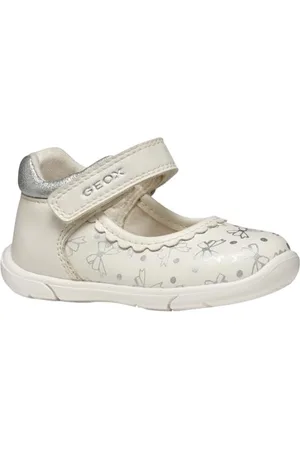 Geox Baby-Mädchen B ZAPITO Girl B Sneaker, White/Silver, 19 EU