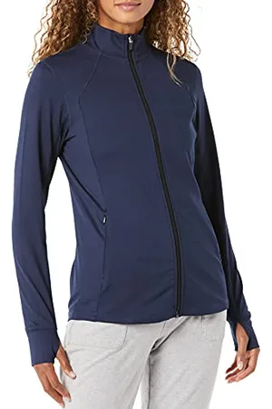 Amazon Damen Jacke aus Angerautem Tech-Stretch mit Langem Reißverschluss (Erhältlich in Übergröße), , 5XL Große Größen