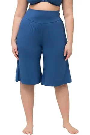 Ulla Popken Damen Bermuda, Weites, Gerades Bein, Elastikbund 818539 Hose, , 40W / 32L EU