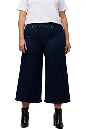 Ulla Popken Damen, große Größen, Denim Culotte