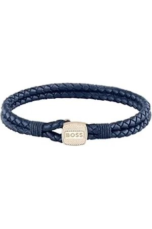 HUGO BOSS Jewelry armband für Herren Kollektion SEAL mit Blauem Leder und Edelstahlverschluss in Roségold - 1580668M