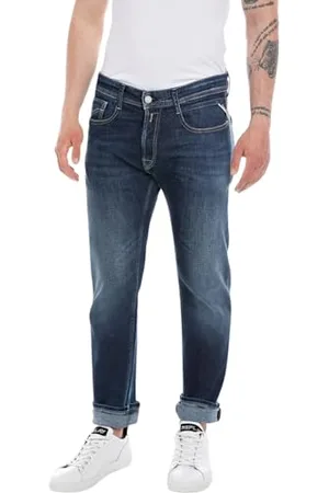 Replay Herren Jeans Rocco Comfort-Fit, Blau , 32W / 30L
