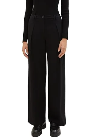 TOM TAILOR Damen Lea Straight Fit Hose mit weitem Bein, , 32/32
