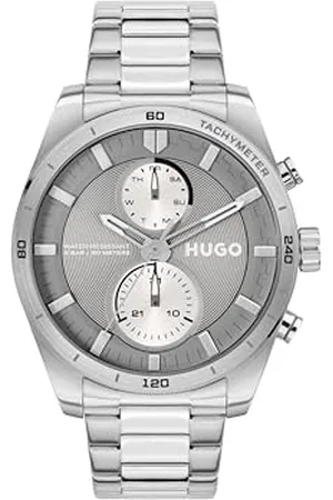 HUGO BOSS Multi Zifferblatt Quarz Uhr für Herren Kollektion #Fast mit Silbernes Edelstahlarmband - 1530372