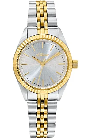 QS by s.Oliver Armbanduhr Damen Quarzuhr Analog, mit Edelstahl Armband, Bicolor, 3 bar Wasserdicht, Kommt in Uhren Geschenk Box, 2033526