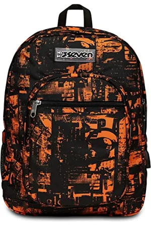 7 for all Mankind Freethink Schulrucksack – Schwarz und – Doppelfach mit USB-Ladeanschluss – Jungen, , 33 x 44 x 20 cm, Rucksack Backpacks