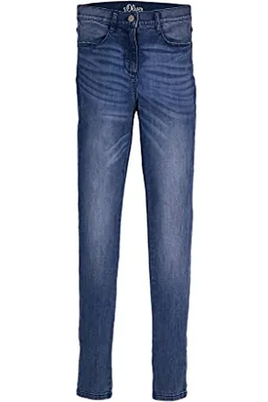 QS by s.Oliver Junior Mädchen Hose LANG Treggings, 57Z2 Jeans, , 140 REG