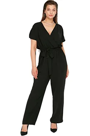 Trendyol Damen, einfarbig, gewebt, Übergröße Overalls, , 68 Größen