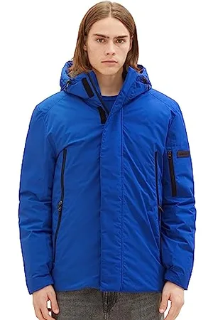 TOM TAILOR Herren 1037391 Technical Winterjacke mit Kapuze, 14531-shiny royal Blue, M