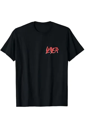Slayer Small Logo Vintage Flyer Front Back Print T-Shirt