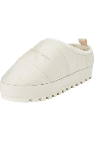 Calvin Klein Jeans Damen Slipper Home Slipper Ny Ml Fad Warm, Beige (Eggshell), 36 EU