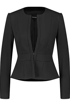 Taifun Damen Klassischer Blazer aus knitterarmer Qualität Langarm, mit Schlitz unifarben 46