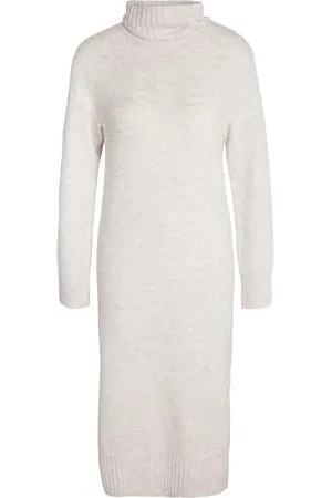 Noisy May Strick Kleid mit Rollkragen Lang Basic Dress Langarm Relaxed Fit Winter Herbst Casual NMVIOLA