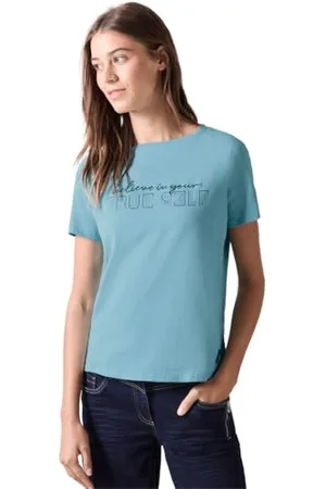 CECIL Damen B322095 T-Shirt Mit Wording, , M EU