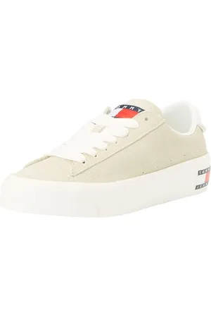 Tommy Hilfiger Damen Vulcanized Sneaker Flatform Suede Schuhe, (Bleached Stone), 37 EU