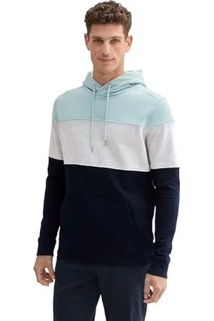 TOM TAILOR Herren Hoodie mit Breiten Streifen, , L