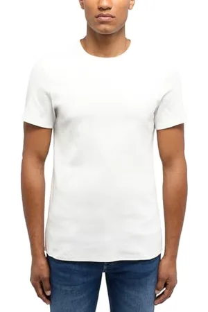 Mustang Herren T-Shirt Allen - Slim Fit S M L XL XXL 3XL Beige Schwarz Baumwolle, Größe:M, Farbe:
