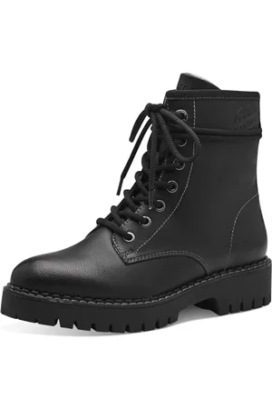 QS by s.Oliver Damen Schnürstiefel ohne Absatz Bequem Vegan, (Black), 37 EU