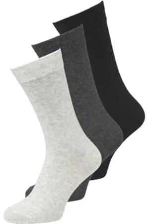 JACK & JONES Herren JACRAFAEL 3 Pack NOOS PLS Socken, Black/Pack:Dark Grey Melange-Light Grey Melange, 43-46 Größen (3er Pack)