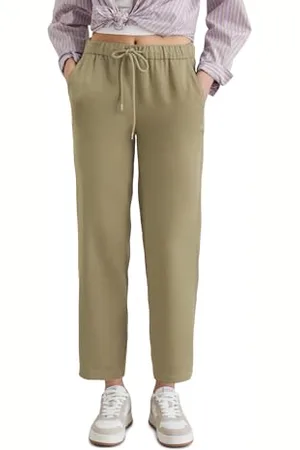 Marc O’ Polo Marc OߴPolo Denim Damen Schlupfhose mit elastischem Bund Relaxed Fit, Grün (Dusky Green), L