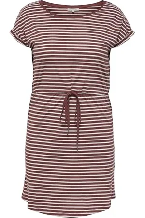 ONLY Carmakoma NOS Damen Carapril Ss NOOS Kleid, Stripes: Cloud Dancer Apfelbutter, M-46/48