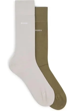 HUGO BOSS Herren 2P RS VI Bamboo Mittelhohe Socken aus softer Bambus-Viskosefaser im Zweier-Pack Hellgrün 39-42
