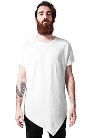 Urban classics Herren Asymetric Long Tee T-Shirt, (white 220), XL