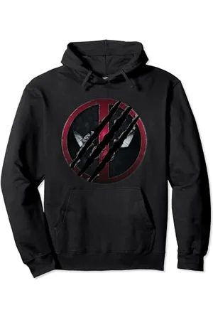 Marvel Deadpool & Wolverine Distressed Slashed Movie Logo Pullover Hoodie