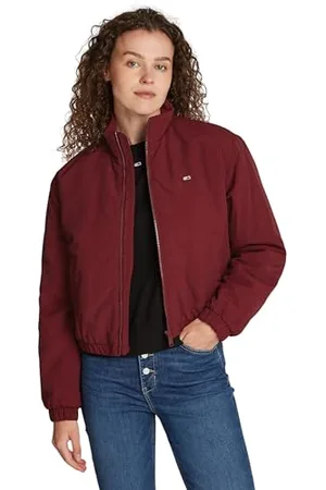 Tommy Hilfiger Damen Jacke Essential Padded Jacket Übergangsjacke, Rot (Deep Rouge), L