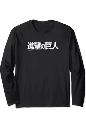 Attack on Titan Japanese Kanji Official Title Logo Langarmshirt