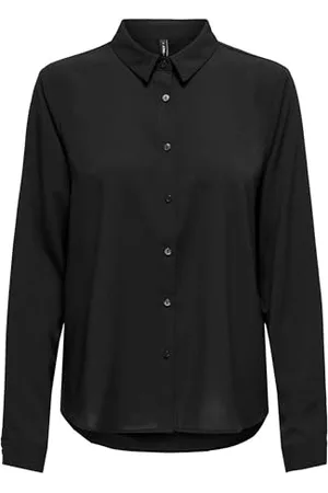 ONLY Damen Onlnova Life Vis L/S Lynne Shirt Solid Bluse, Black, XS