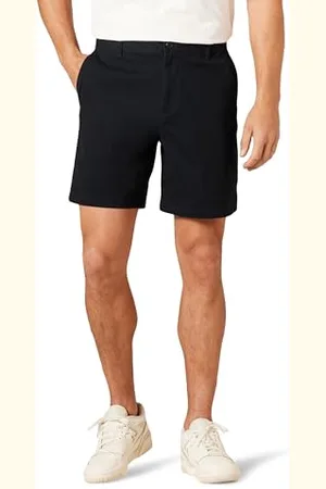 Amazon Herren 18 cm Lange Chinohose aus Komfort-Stretch mit klassischer Passform, , 40W