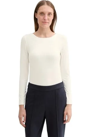 TOM TAILOR Damen Basic Longsleeve mit U-Boot-Kragen, , XL