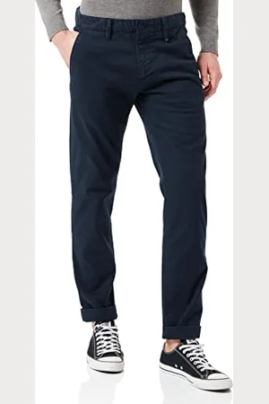 Marc O’ Polo Marc OߴPolo Herren Chinohose mit Stretch-Anteil Shaped Fit, Blau (Total Eclipse), W40/L32