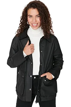 Trendyol Damen Women Regular Fit Basic Lapel Collar Woven Jacket Oberbekleidung, , S