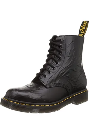 Dr. Martens Herren Black Amphibians, Schwarzer Polish Smoth, 36 EU