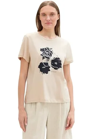 TOM TAILOR Damen T-Shirt aus Bio-Baumwolle mit Print, , M
